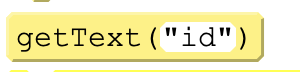 The getText block in App Lab, reading getText("id")