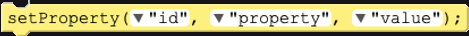 The setProperty block in App Lab, reading setProperty("id", "property", "value");